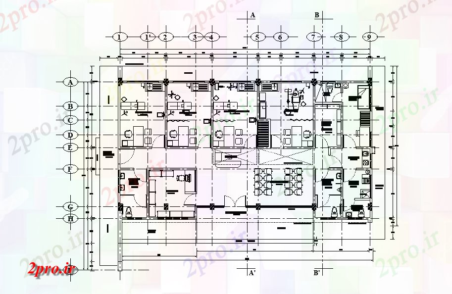 دانلود نقشه بیمارستان - درمانگاه - کلینیک طرحی ساختمان بیمارستان کوچک 11 در 19 متر (کد166437)