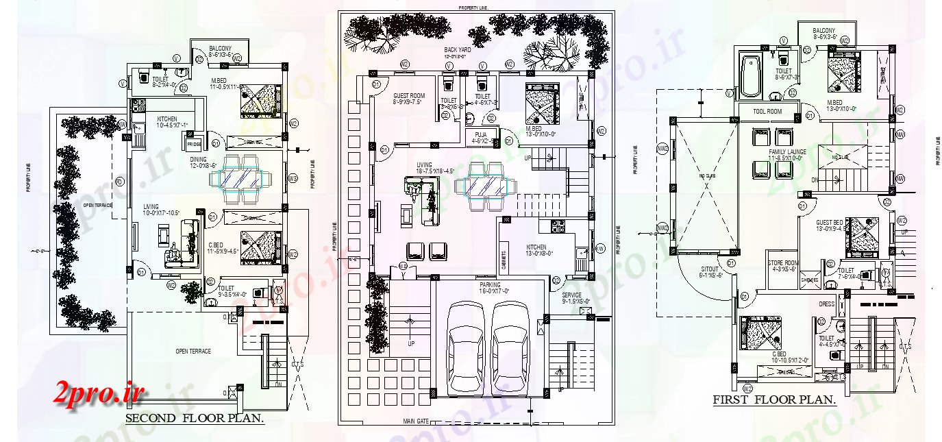 دانلود نقشه خانه های کوچک ، نگهبانی ، سازمانی - G + طرحی خانه 2 ویلا اتوکد رسم دو بعدی 12 در 18 متر (کد166441)
