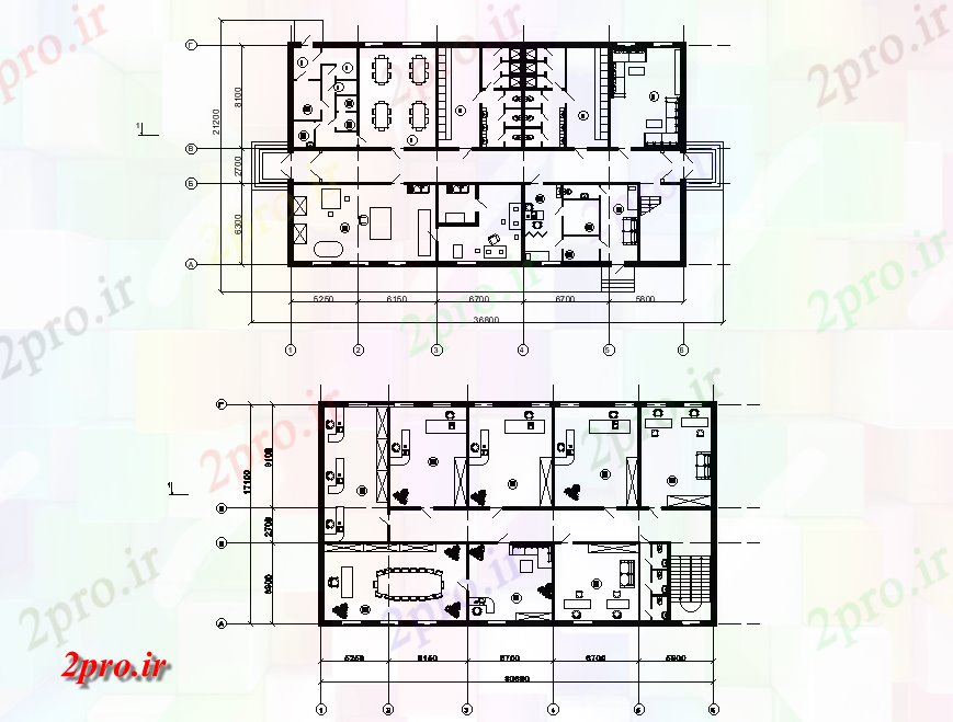 دانلود نقشه ساختمان اداری - تجاری - صنعتی دفتر شرکت معماری این معرفی اند 17 در 31 متر (کد166500)