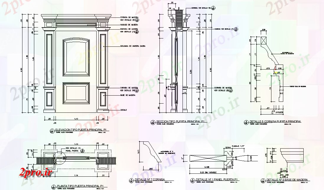 دانلود نقشه جزئیات طراحی در و پنجره  تنها پانل درب جزئیات نما رو مندرج این    (کد166505)
