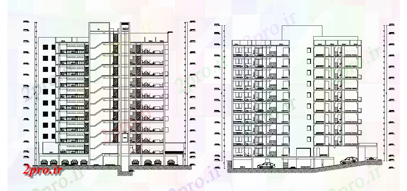 دانلود نقشه مسکونی  ، ویلایی ، آپارتمان  بخش آپارتمان   جزئیات طراحی مقرر     (کد166518)