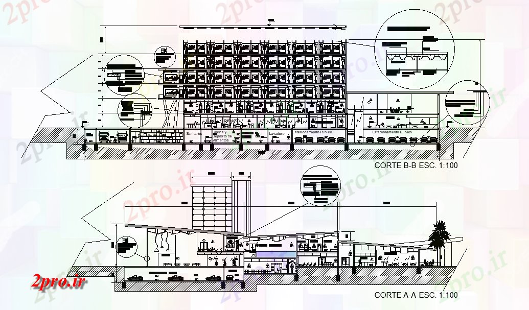 دانلود نقشه هتل - رستوران - اقامتگاه  طراحی هتل بخش ساخت و ساز و طراحی نما جلو    (کد166537)
