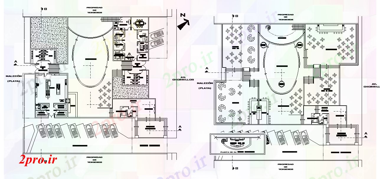 دانلود نقشه باشگاه رقص طرحی خانه باشگاه 41 در 47 متر (کد166557)