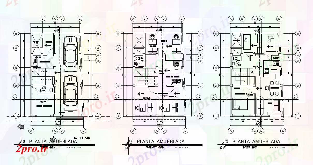 دانلود نقشه ساختمان اداری - تجاری - صنعتی متر مربع دفتر طرحی با کارکنان اتاق های خواب 6 در 11 متر (کد166586)