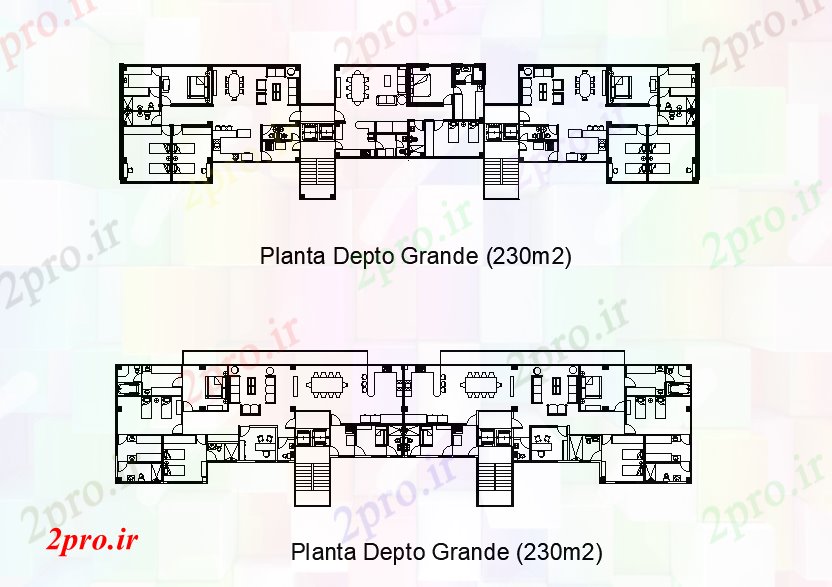 دانلود نقشه مسکونی  ، ویلایی ، آپارتمان  طرحی طبقه آپارتمان      (کد166626)