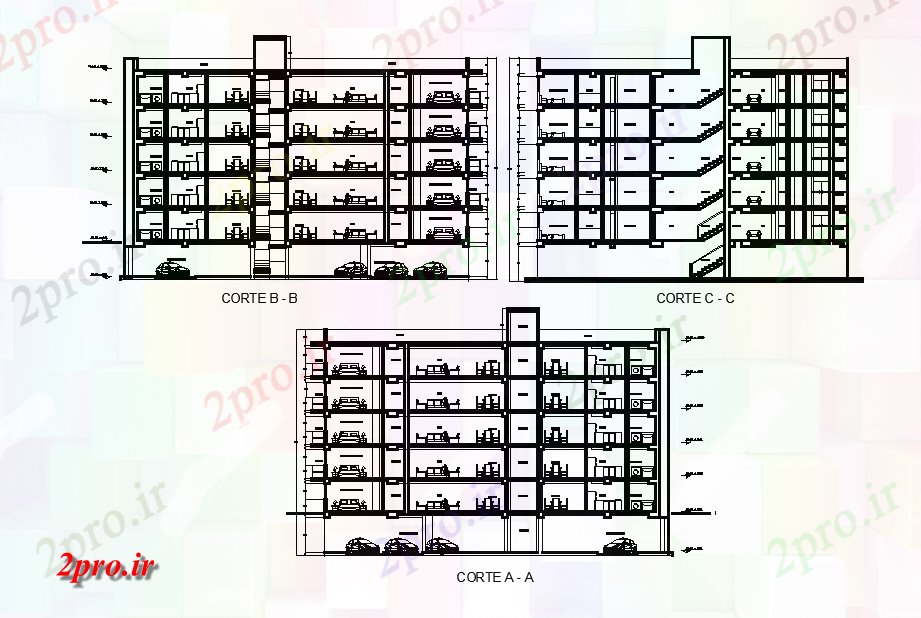 دانلود نقشه مسکونی  ، ویلایی ، آپارتمان  بخش آپارتمان   طراحی جزئیات    (کد166650)