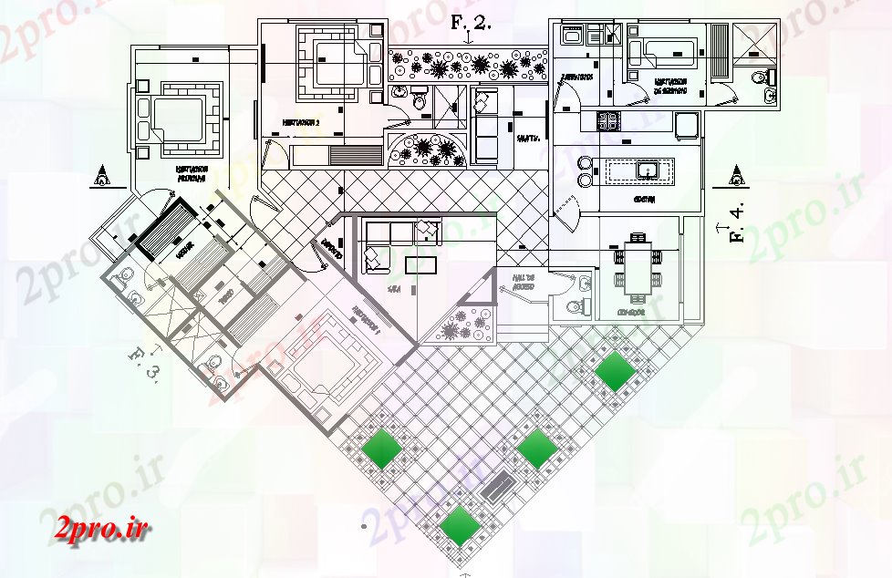 دانلود نقشه خانه های کوچک ، نگهبانی ، سازمانی - طرحی خانه های لوکس 13 در 19 متر (کد166654)