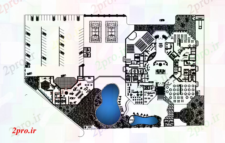 دانلود نقشه باشگاه طرحی خانه باشگاه  مدل   در دسترس    (کد166659)