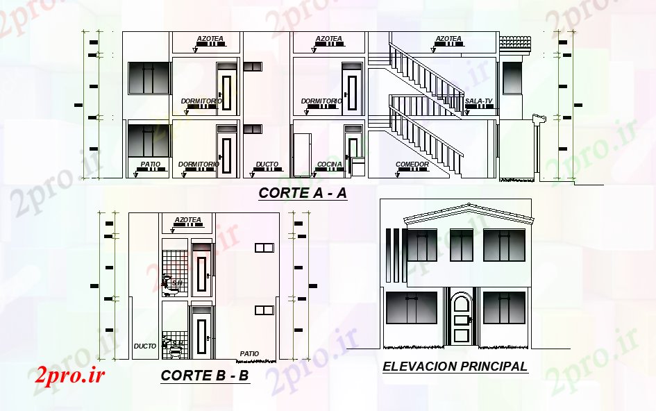 دانلود نقشه مسکونی ، ویلایی ، آپارتمان معماری بخش خانه 6 در 18 متر (کد166677)