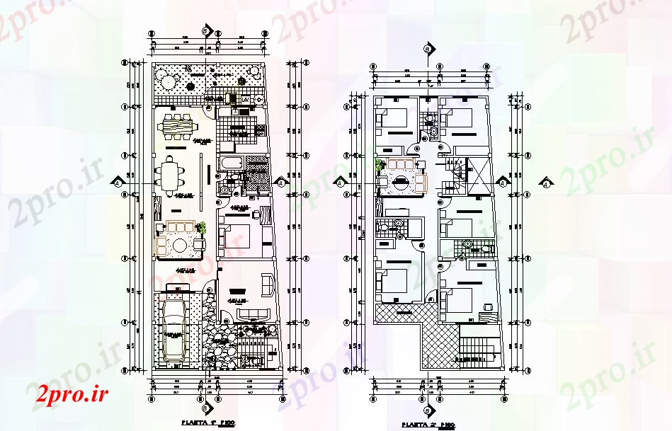دانلود نقشه مسکونی ، ویلایی ، آپارتمان طرحی خانه 20x8m 9 در 20 متر (کد166678)