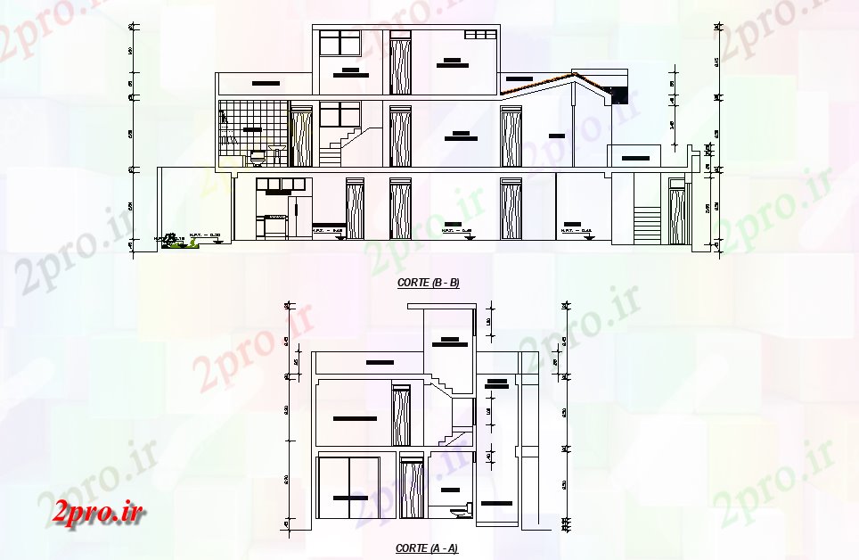 دانلود نقشه مسکونی ، ویلایی ، آپارتمان بخش از طرحی خانه 20x8m 9 در 20 متر (کد166679)