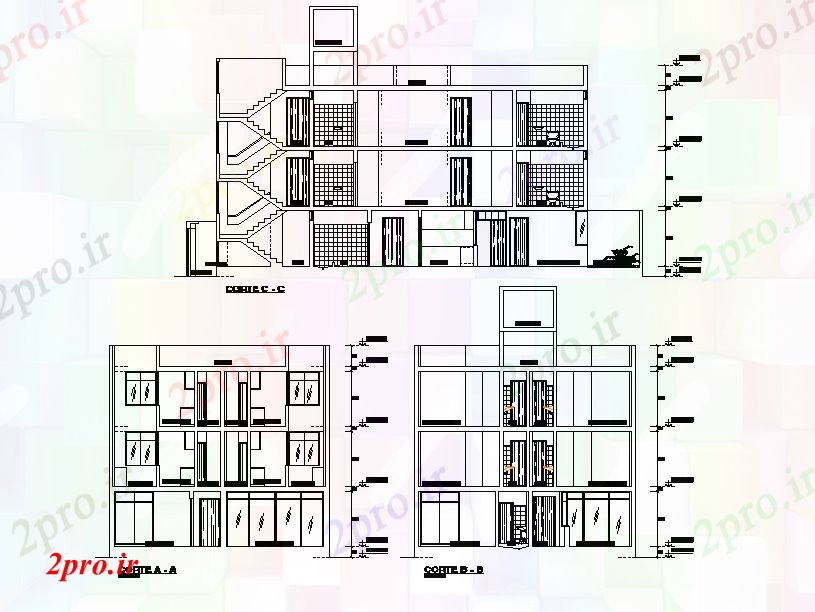 دانلود نقشه مسکونی  ، ویلایی ، آپارتمان  متر مربع آپارتمان   ساختمان بخش  (کد166706)
