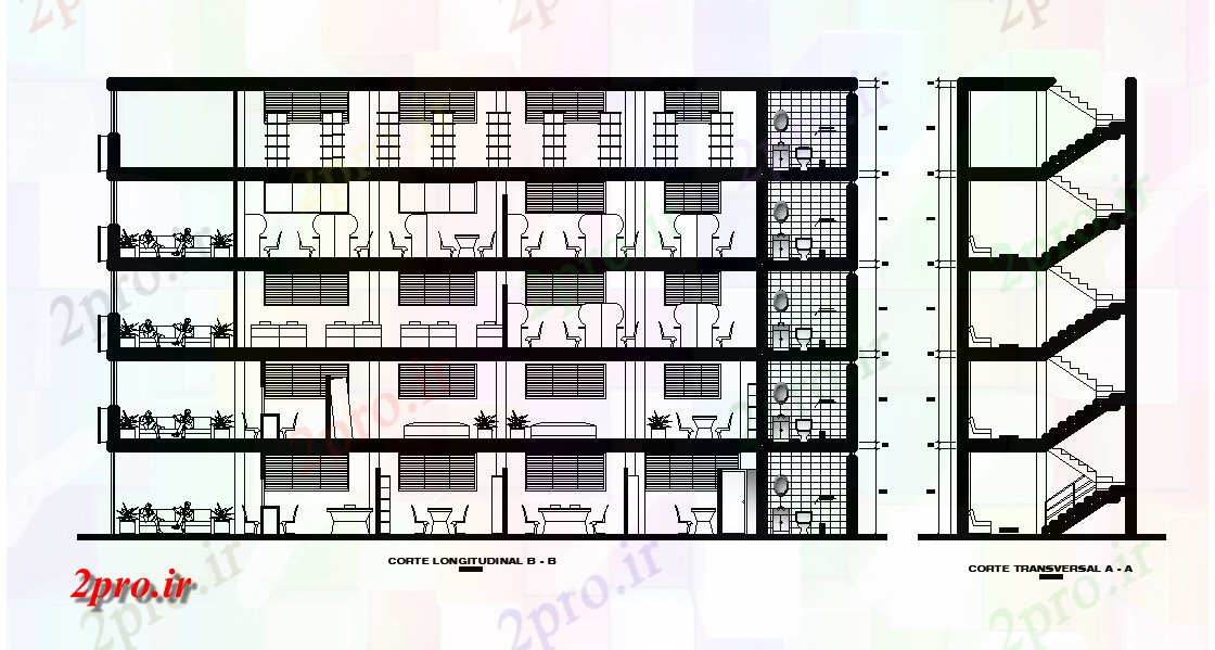 دانلود نقشه هتل - رستوران - اقامتگاه  بخش ساختمان رستوران طراحی   مشخص   (کد166745)