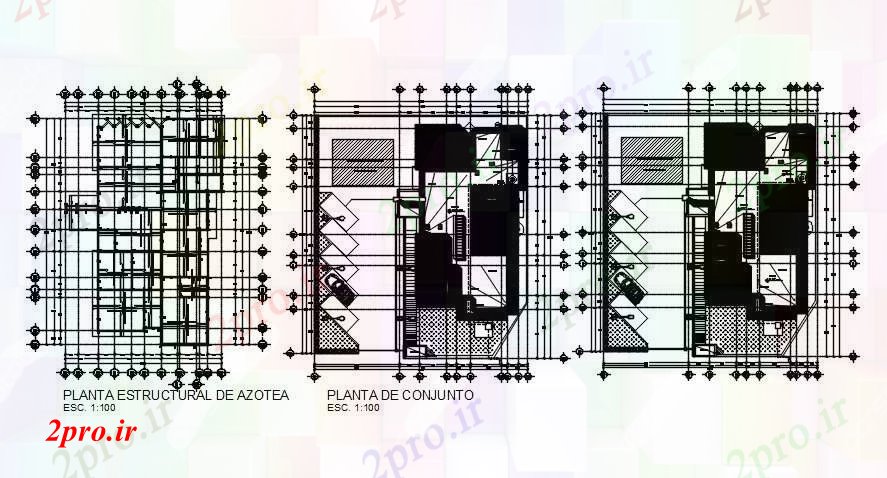 دانلود نقشه ساختمان اداری - تجاری - صنعتی شرکت ساختمان اداری تعریف 17 در 24 متر (کد166876)