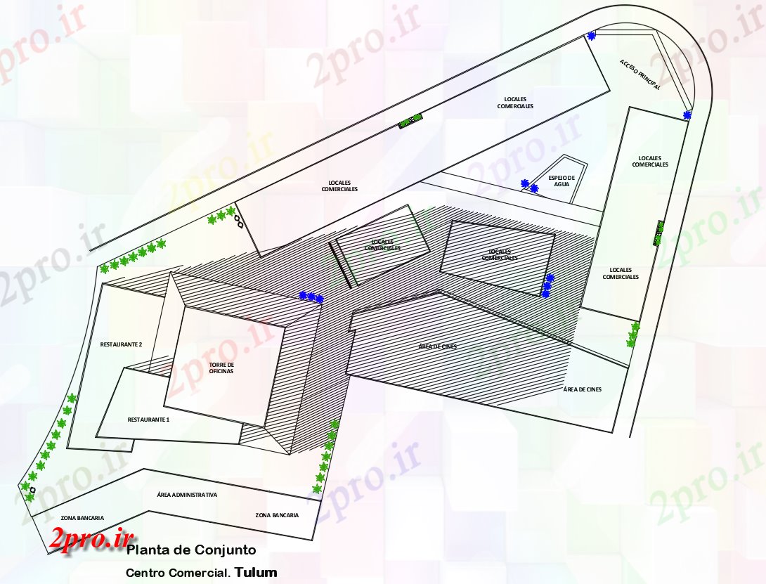 دانلود نقشه هایپر مارکت  - مرکز خرید - فروشگاه مرکز خرید مجتمع   (کد167032)
