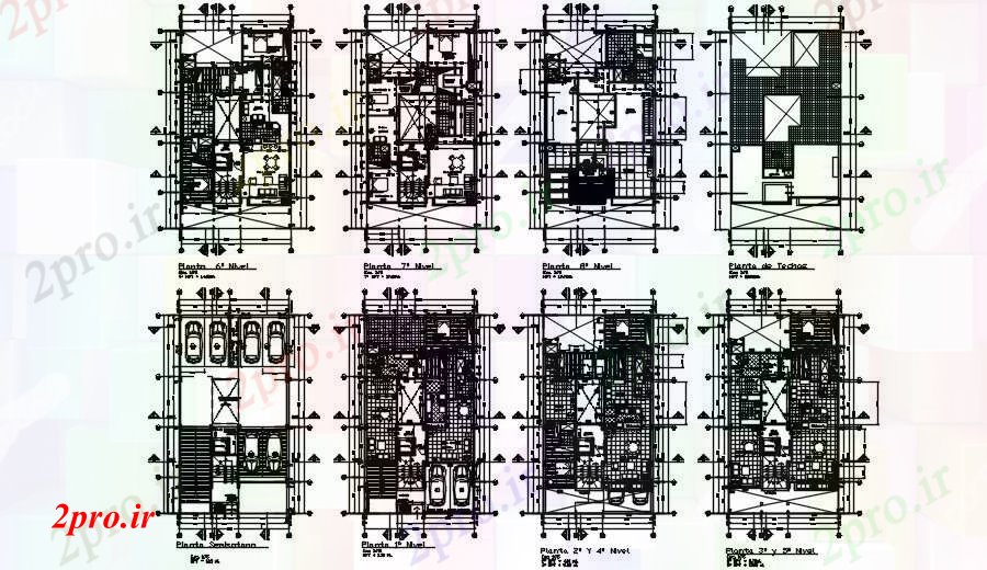 دانلود نقشه ساختمان اداری - تجاری - صنعتی تجاری طرحی طبقه ساختمان معرفی اند 50 در 58 متر (کد167049)