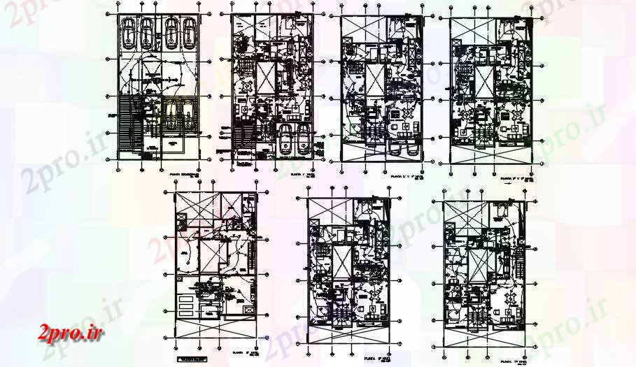 دانلود نقشه مسکونی  ، ویلایی ، آپارتمان  طرحی طبقه ساختمان مشخص       (کد167051)
