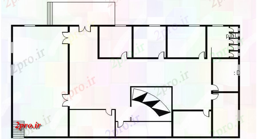 دانلود نقشه ساختمان اداری - تجاری - صنعتی طرحی طبقه دفتر شرکت 20 در 40 متر (کد167060)