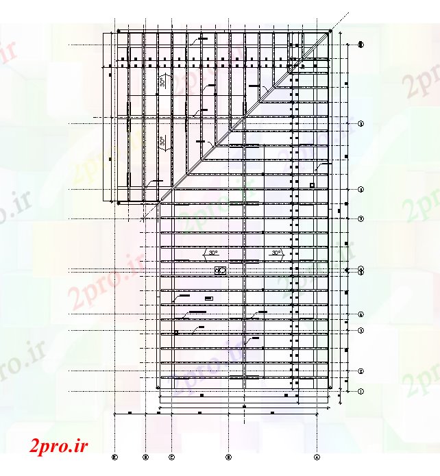 دانلود نقشه قالب اسکلت فلزی  ویلایی طرحی سقف جزئیات مشخص    (کد167166)