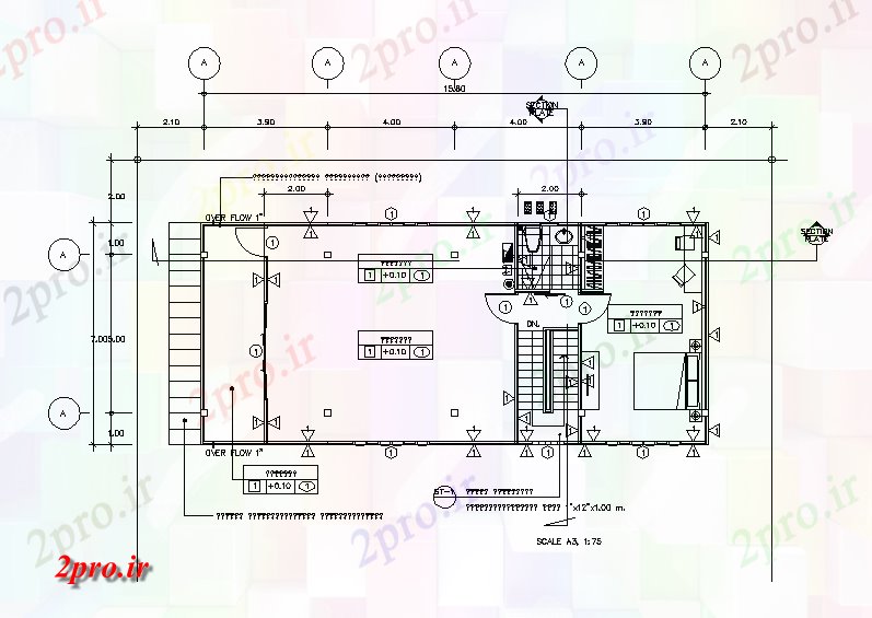 دانلود نقشه مسکونی ، ویلایی ، آپارتمان طبقه دوم طرحی خانه اتاق های خواب 7 در 16 متر (کد167173)