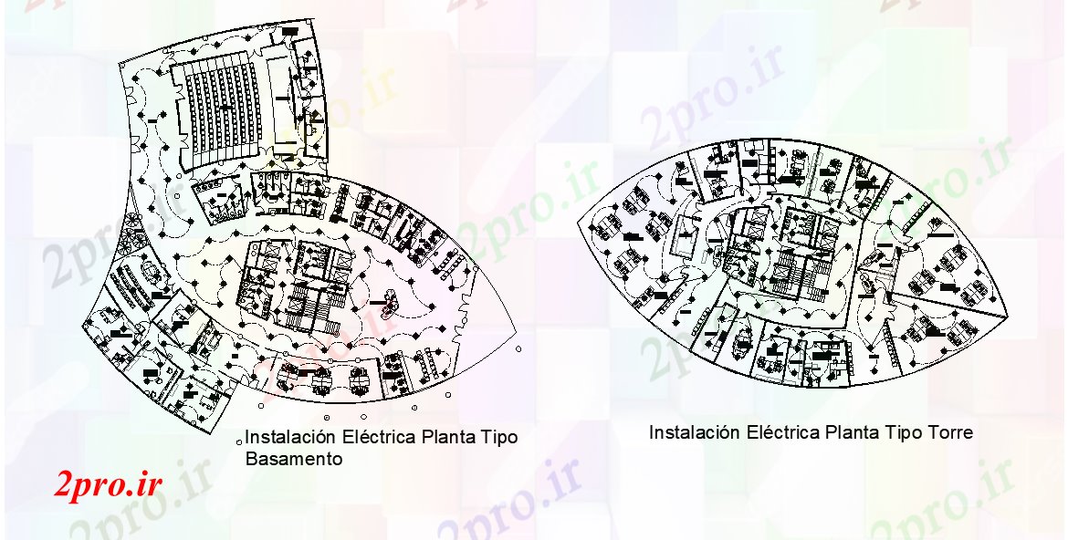 دانلود نقشه ساختمان اداری - تجاری - صنعتی طرحی ساختمان شرکت 50 در 53 متر (کد167247)