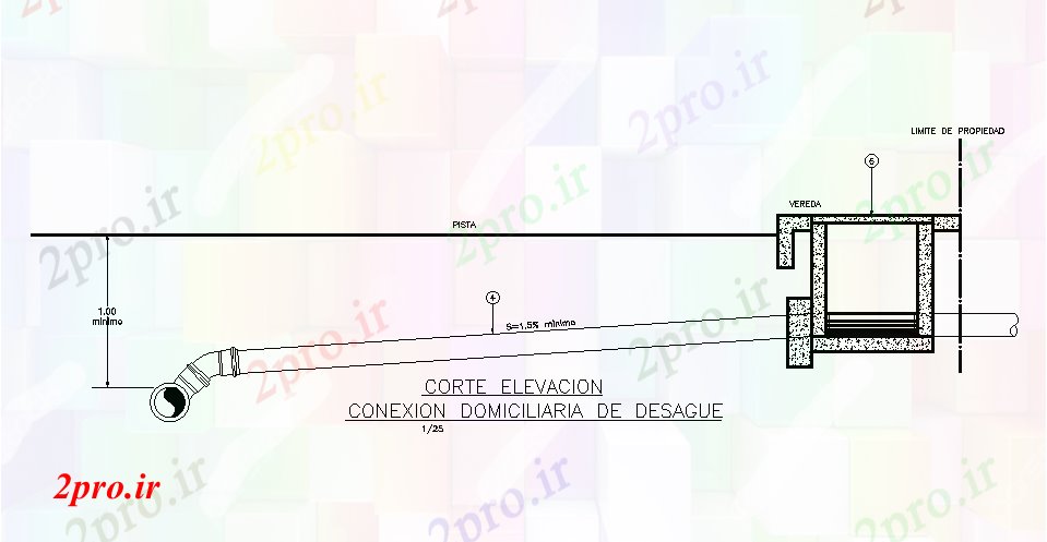 دانلود نقشه جزئیات لوله کشی جزئیات اتصال فاضلاب  (کد167400)
