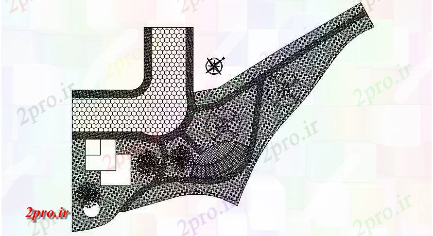 دانلود نقشه باغ چشم انداز از باغ   که      (کد167459)