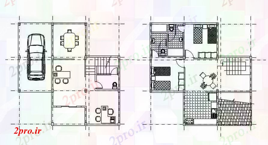 دانلود نقشه مسکونی ، ویلایی ، آپارتمان طرحی خانه ساده 10 در 11 متر (کد167463)