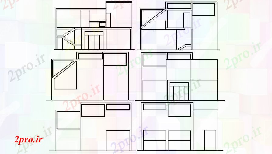 دانلود نقشه مسکونی  ، ویلایی ، آپارتمان  نما طرحی خانه ساده     (کد167464)