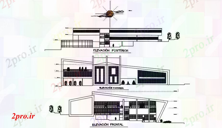 دانلود نقشه دانشگاه ، آموزشکده ، موسسه -   دیدگاه نما ساختمان دانشکده     (کد167468)