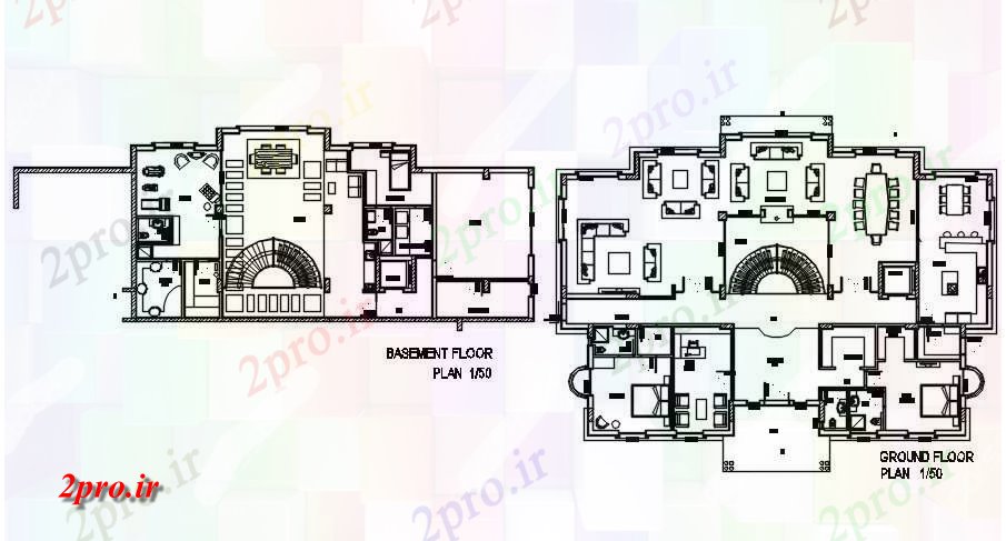 دانلود نقشه مسکونی  ، ویلایی ، آپارتمان  طرحی طبقه از ویلا های لوکس     اتوکد ارائه     (کد167485)