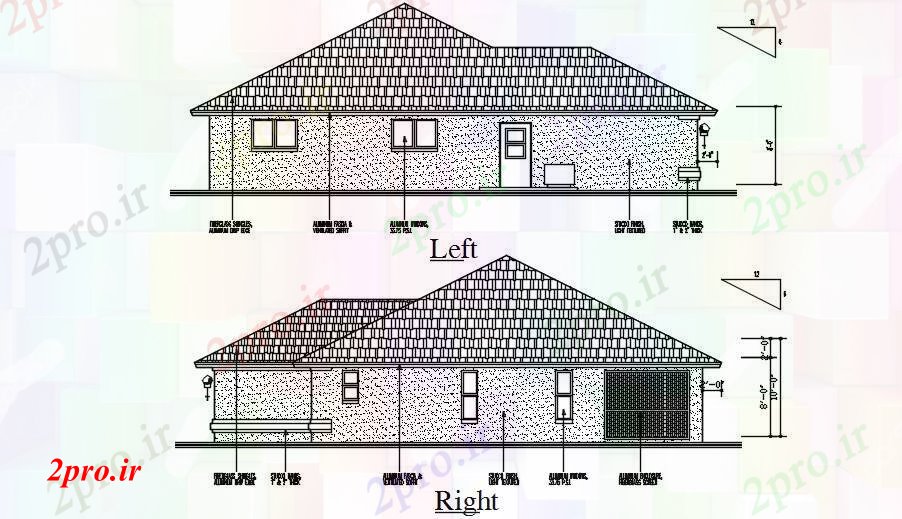 دانلود نقشه خانه های کوچک ، نگهبانی ، سازمانی - نما 61'x50'Amazing ساختمان ویلا    (کد167517)
