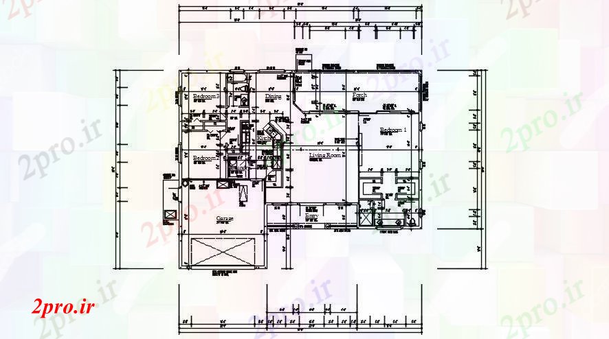 دانلود نقشه خانه های کوچک ، نگهبانی ، سازمانی - طرحی طبقه 61'x50 از ویلا 15 در 18 متر (کد167518)