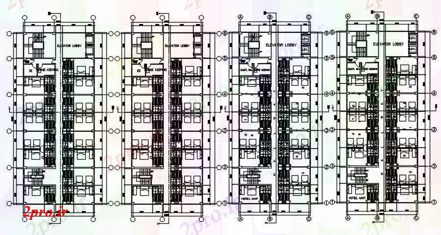 دانلود نقشه مسکونی ، ویلایی ، آپارتمان x38m طراحی هتل 16 در 38 متر (کد167524)
