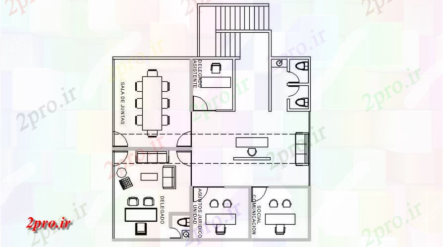 دانلود نقشه ساختمان اداری - تجاری - صنعتی طرحی از دفتر اتوکد رسم 11 در 12 متر (کد167535)