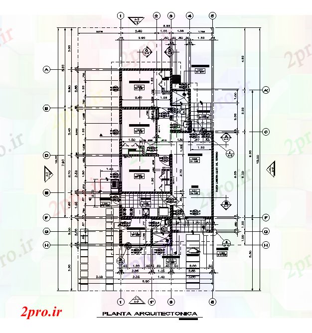 دانلود نقشه مسکونی ، ویلایی ، آپارتمان طرحی کار 7X20 متر خانه اتوکد 10 در 18 متر (کد167562)