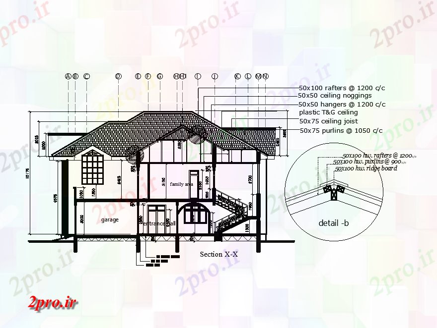 دانلود نقشه مسکونی  ، ویلایی ، آپارتمان   بخش از 17x17m زمین طرحی خانه طبقه     (کد167669)