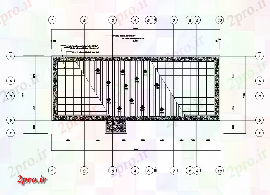 دانلود نقشه ساختمان اداری - تجاری - صنعتی طرحی سقف از طرحی دفتر 26x12m 10 در 15 متر (کد167743)