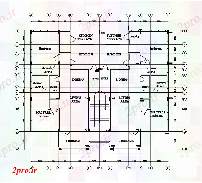 دانلود نقشه ستون طرحی ستون از طرحی طبقه 18x15m ساز ساختمان های مسکونی   (کد167759)