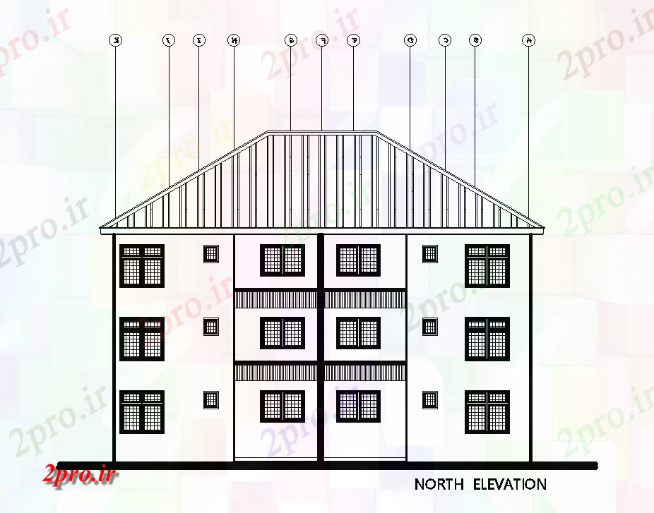 دانلود نقشه مسکونی  ، ویلایی ، آپارتمان  نما شمالی از طرحی خانه 18x15m ساز ساختمان های مسکونی   (کد167760)