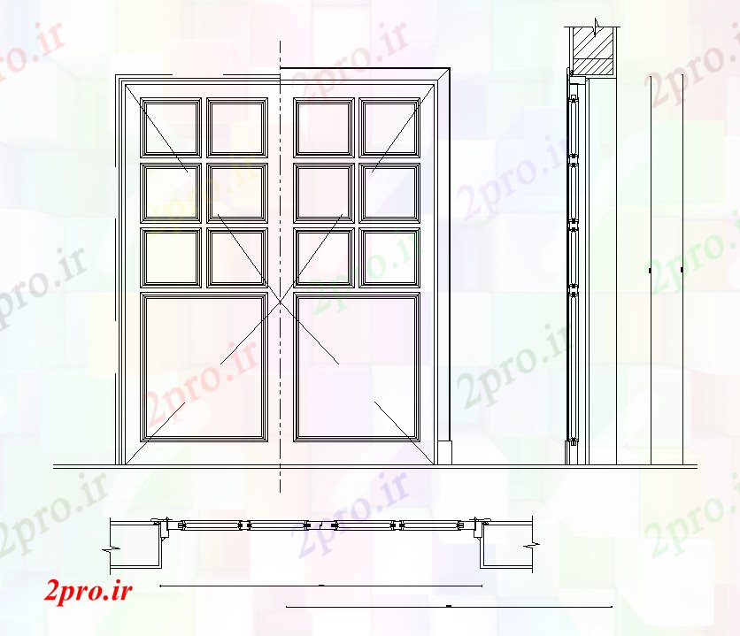 دانلود نقشه جزئیات طراحی در و پنجره  جزئیات دو درب  (کد167852)