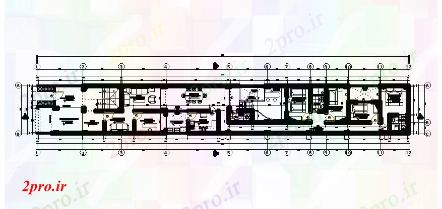 دانلود نقشه مسکونی ، ویلایی ، آپارتمان X5 متر خانه طراحی با مبلمان 5 در 30 متر (کد167894)