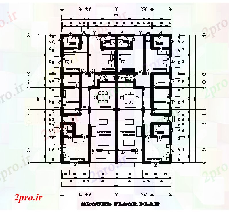 دانلود نقشه مسکونی  ، ویلایی ، آپارتمان  x20m طرحی خانه دوقلو  این ساختمان تک دان   (کد167916)