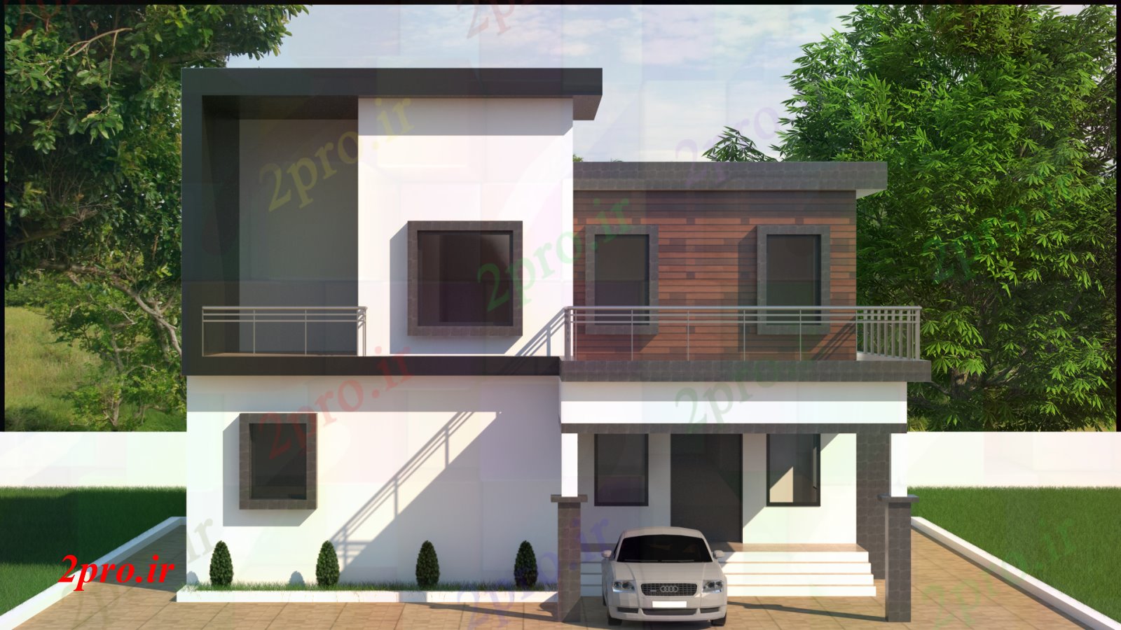دانلود نقشه مسکونی  ، ویلایی ، آپارتمان  جذاب G + 1 تریدی معماری طراحی نما خانه،  این  طراحی Revit و در  com (کد167920)