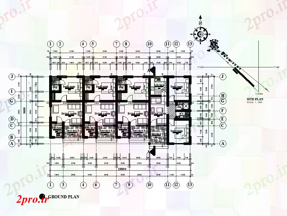 دانلود نقشه مسکونی ، ویلایی ، آپارتمان طرحی خانه 19x10m 10 در 20 متر (کد167954)