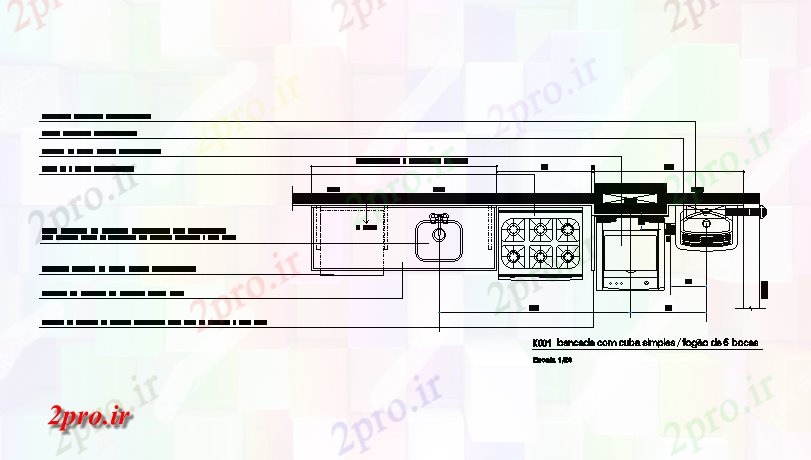 دانلود نقشه آشپزخانه آشپزخانه طرحی مبلمان جزئیات  (کد168005)