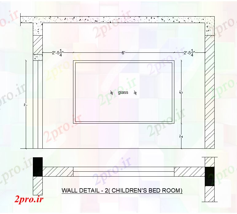 دانلود نقشه اتاق خواب کودکان طراحی جزئیات اتاق خواب کودکان  (کد168018)