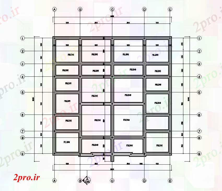 دانلود نقشه جزئیات تیر پرتو و ستون طرحی از طرحی ساختمان مسکونی 18x18m   مدل     (کد168048)