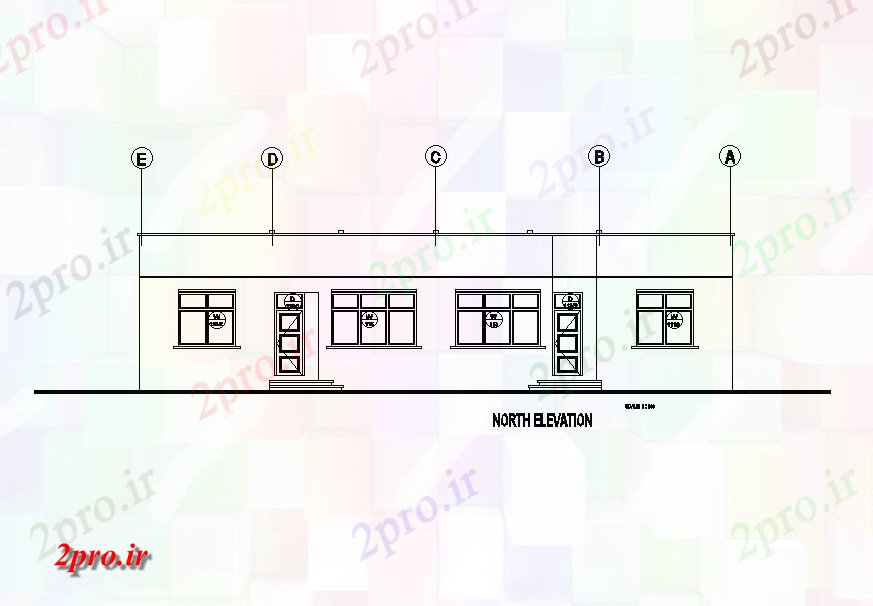 دانلود نقشه مسکونی  ، ویلایی ، آپارتمان  نما شمال 18x18m طرحی ساختمان مسکونی  (کد168049)