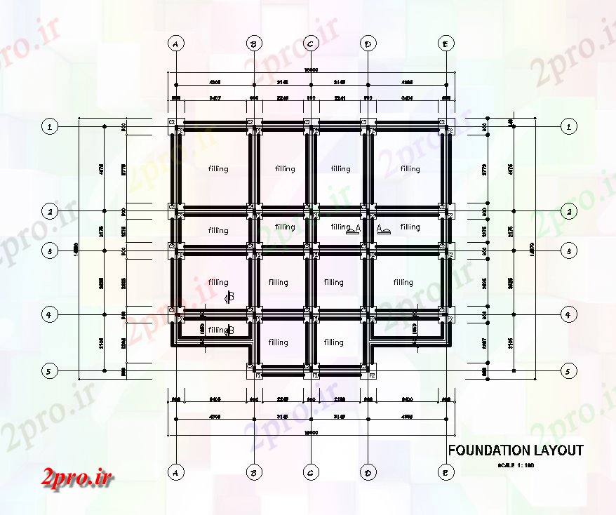 دانلود نقشه مسکونی ، ویلایی ، آپارتمان طرحی بنیاد 15x14m طرحی خانه دوبلکس 14 در 16 متر (کد168114)